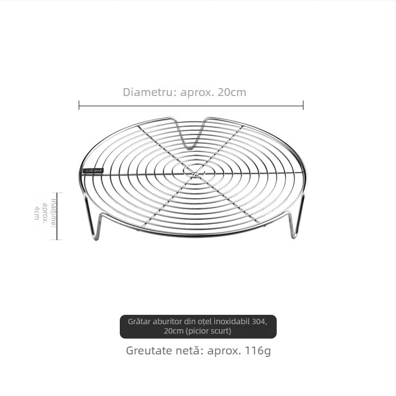 Tavă de abur din oțel inoxidabil 304, grilă pentru aburi și suport pentru gătit la abur – accesoriu de bucătărie multifuncțional