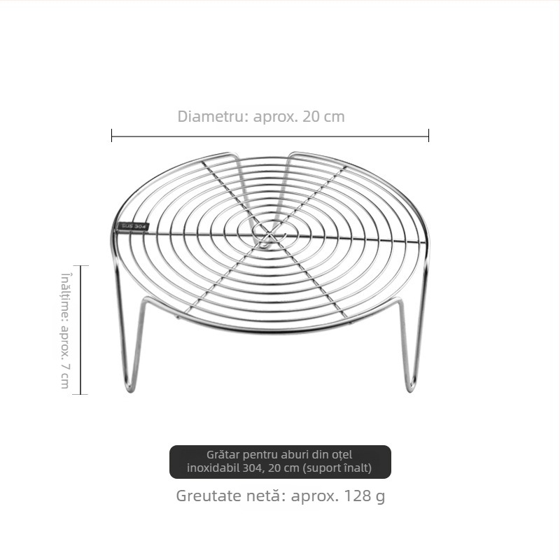 Tavă de abur din oțel inoxidabil 304, grilă pentru aburi și suport pentru gătit la abur – accesoriu de bucătărie multifuncțional