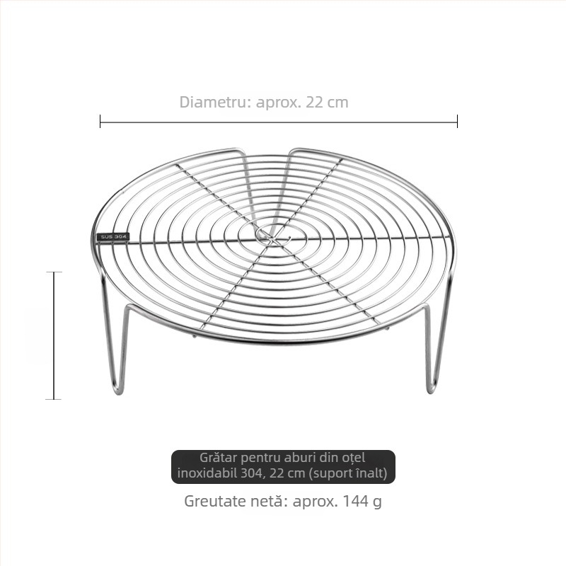Tavă de abur din oțel inoxidabil 304, grilă pentru aburi și suport pentru gătit la abur – accesoriu de bucătărie multifuncțional