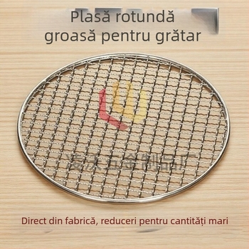 Roșie rotund din oțel inoxidabil, îngroșat și întărit, grătar pentru aburi, pentru interior și exterior, placă de separare a carbonului
