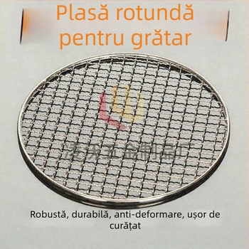 Roșie rotund din oțel inoxidabil, îngroșat și întărit, grătar pentru aburi, pentru interior și exterior, placă de separare a carbonului