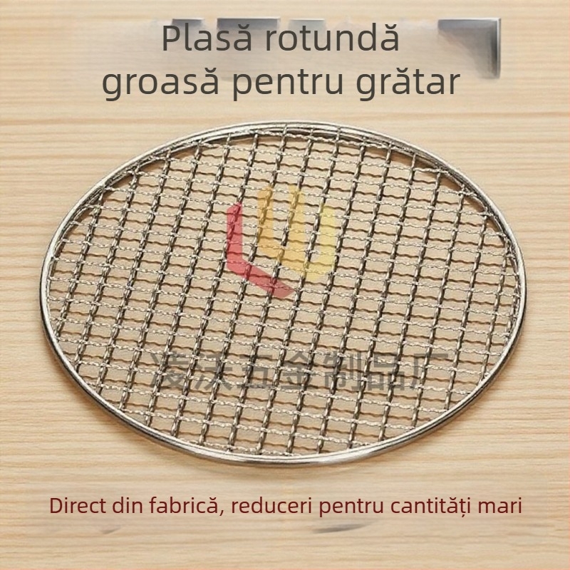 Roșie rotund din oțel inoxidabil, îngroșat și întărit, grătar pentru aburi, pentru interior și exterior, placă de separare a carbonului