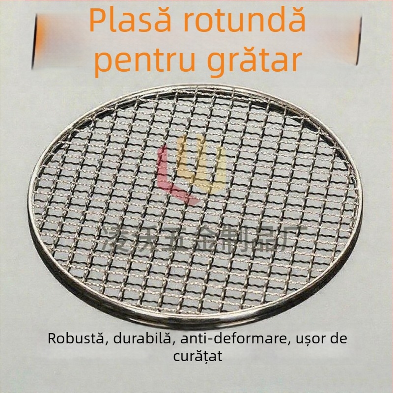 Roșie rotund din oțel inoxidabil, îngroșat și întărit, grătar pentru aburi, pentru interior și exterior, placă de separare a carbonului