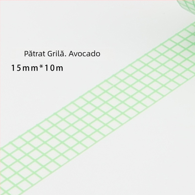 Bandă Ins cu grilă de bază, bandă scrisă cu grilă și hârtie, bază proaspătă și artistică pentru colaj, bandă decorativă, 10 m