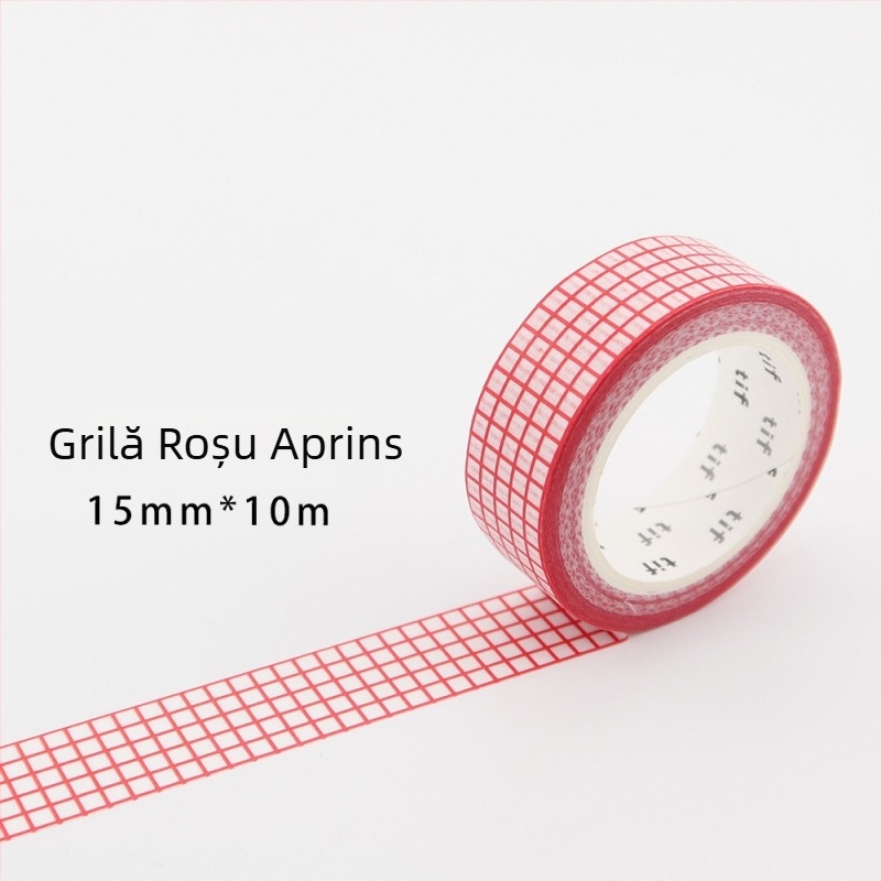 Bandă Ins cu grilă de bază, bandă scrisă cu grilă și hârtie, bază proaspătă și artistică pentru colaj, bandă decorativă, 10 m