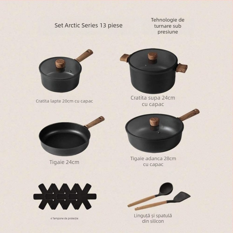 Oală antiaderentă din titan pentru lapte, 3 în 1, compactă, multifuncțională pentru paste, aburire și fierbere, pregătire pentru hrana bebelușilor