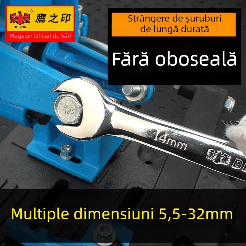 Cheie cu două funcții, deschideri de 17 mm și 19 mm, prelungită pentru reparații auto