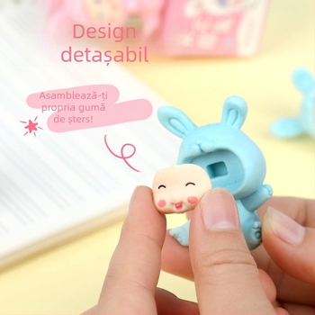 Guma de șters în formă de ursuleț, detașabilă, design atractiv, mic cadou creativ, desen animat drăguț