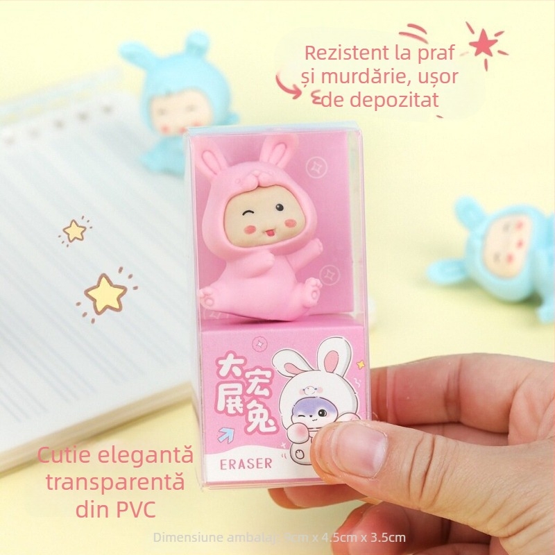 Guma de șters în formă de ursuleț, detașabilă, design atractiv, mic cadou creativ, desen animat drăguț