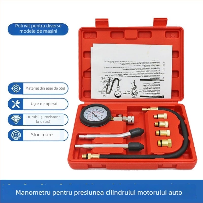 Manometru de presiune în cilindru pentru autoturisme și motociclete