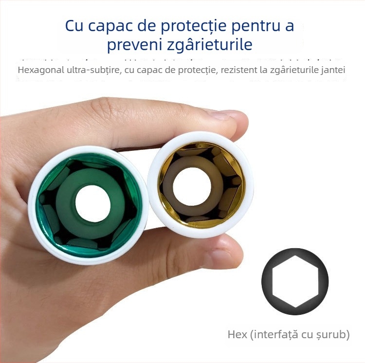 Model nou: set pneumatic de socket 3/5/7 piese, 1/2 inch, colorat, pentru reparații auto, protecție pentru anvelope