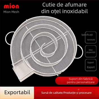 Coș circular din oțel inoxidabil pentru afumare, pentru grătar, generator de afumare rece, cutie de afumare și suport pentru condimente pentru exterior