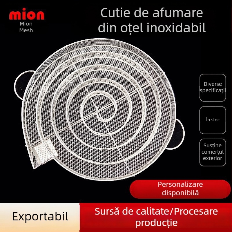 Coș circular din oțel inoxidabil pentru afumare, pentru grătar, generator de afumare rece, cutie de afumare și suport pentru condimente pentru exterior