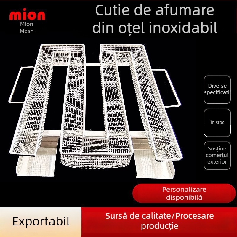 Coș circular din oțel inoxidabil pentru afumare, pentru grătar, generator de afumare rece, cutie de afumare și suport pentru condimente pentru exterior