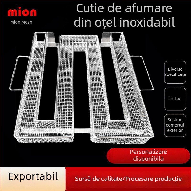 Coș circular din oțel inoxidabil pentru afumare, pentru grătar, generator de afumare rece, cutie de afumare și suport pentru condimente pentru exterior