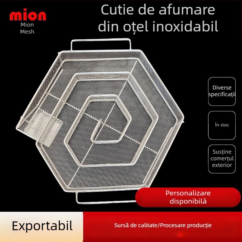Coș circular din oțel inoxidabil pentru afumare, pentru grătar, generator de afumare rece, cutie de afumare și suport pentru condimente pentru exterior