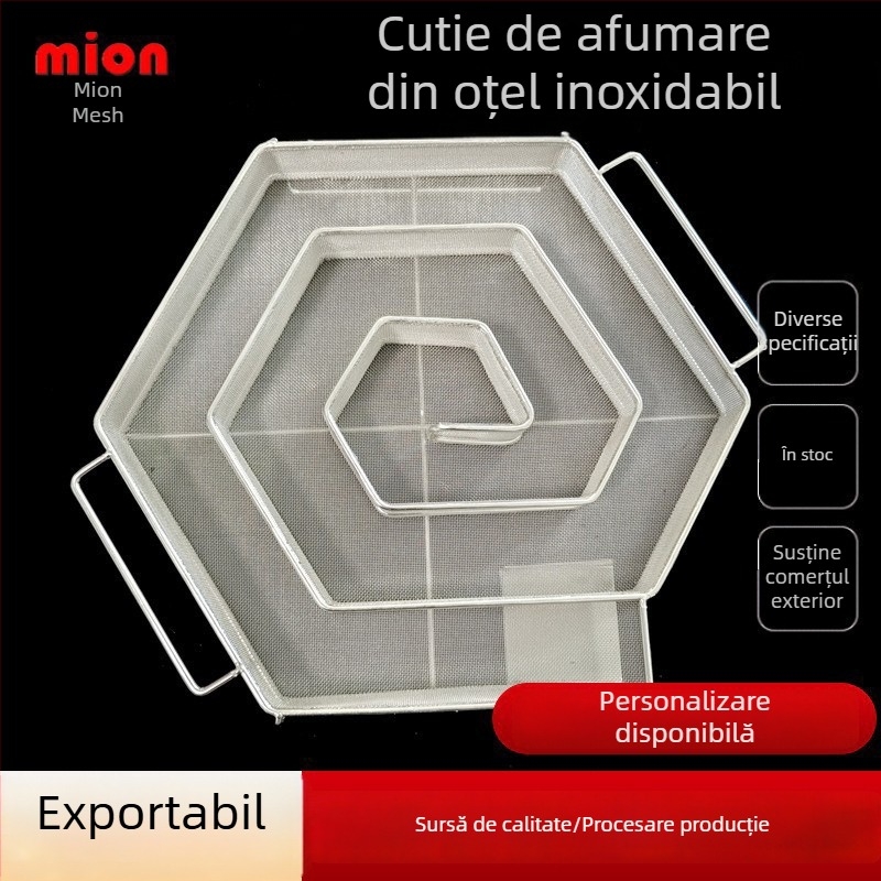 Coș circular din oțel inoxidabil pentru afumare, pentru grătar, generator de afumare rece, cutie de afumare și suport pentru condimente pentru exterior