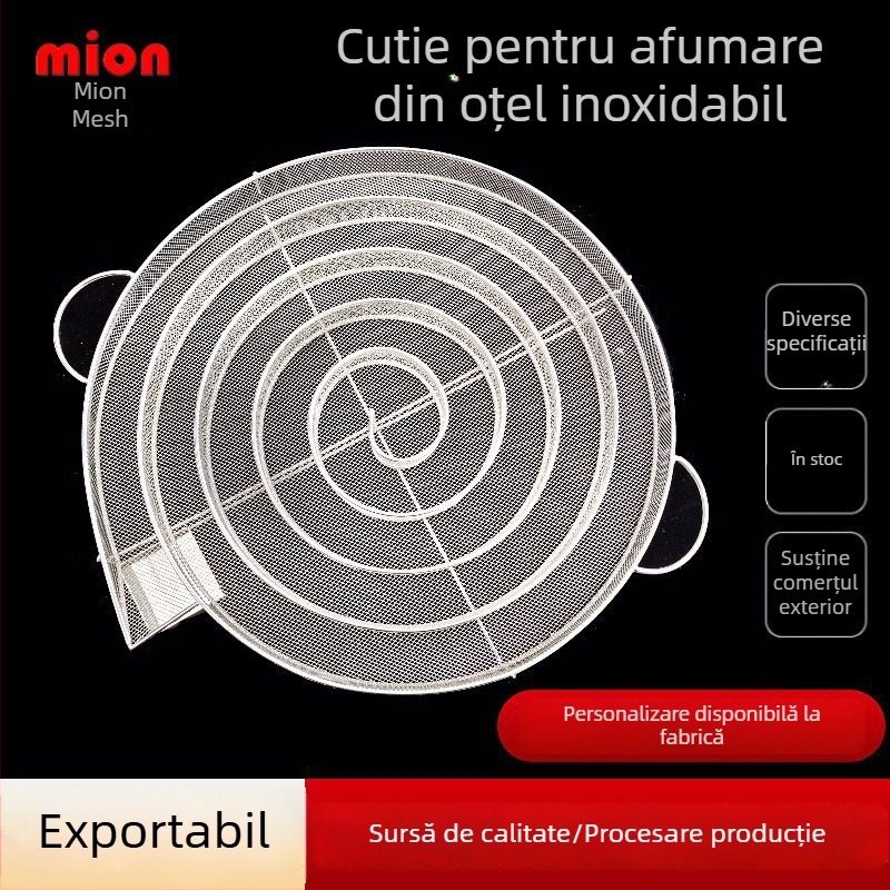 Coș circular din oțel inoxidabil pentru afumare, pentru grătar, generator de afumare rece, cutie de afumare și suport pentru condimente pentru exterior