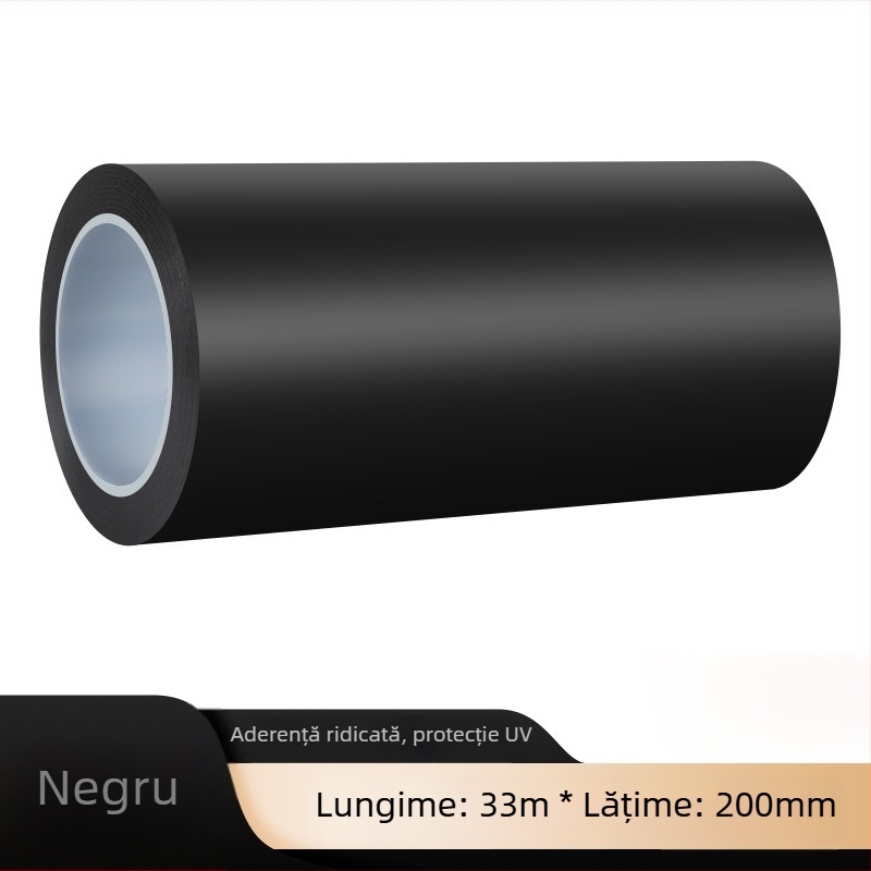 Bandă PVC blackout neagră, vâscozitate înaltă și adeziv puternic, pentru ferestre, balcoane și suprafețe din sticlă