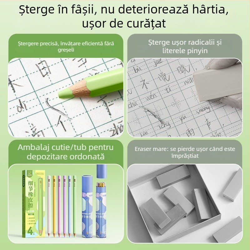 Radieră pentru creion Kaba Bear, gumă moale în stil desen pentru schițe și teme de artă