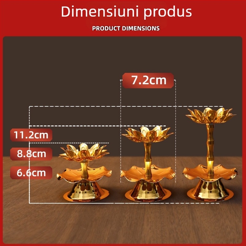 Suport pentru lampă ghii cu floare de lotus, lampă de altar pentru casă, fără fum, suport de lumânare pe masă, decor pentru lampă