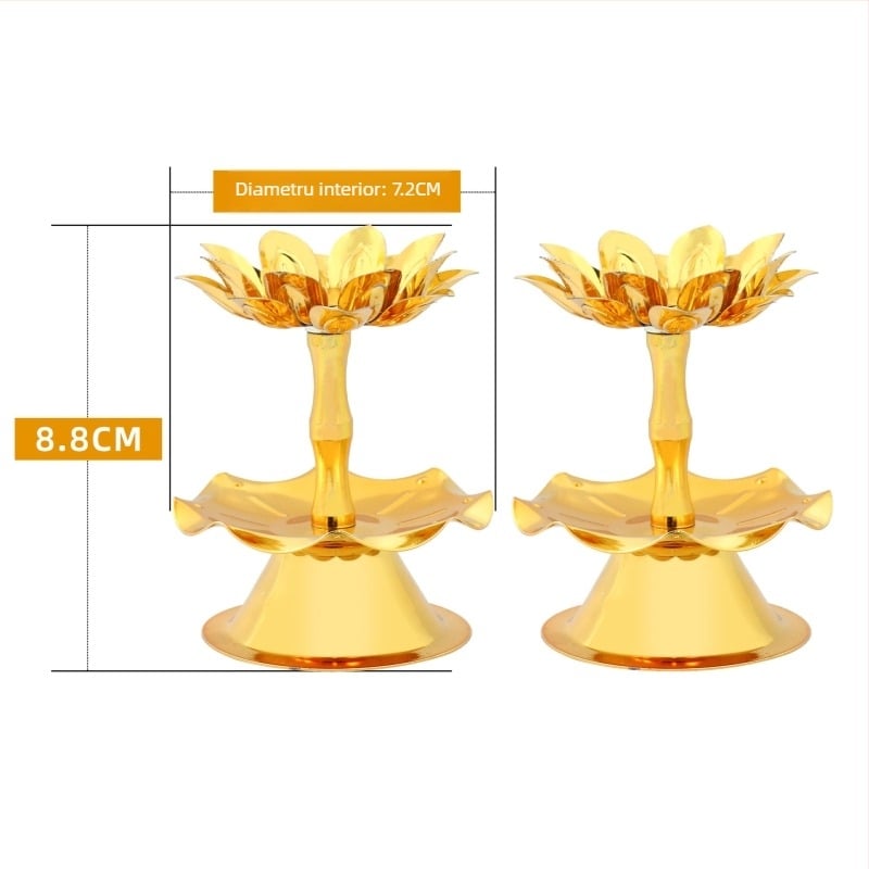 Suport pentru lampă ghii cu floare de lotus, lampă de altar pentru casă, fără fum, suport de lumânare pe masă, decor pentru lampă