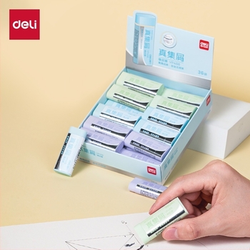 Radieră Deli colorată cu bucăți – pentru elevi, nu lasă urme, reziduuri reduse