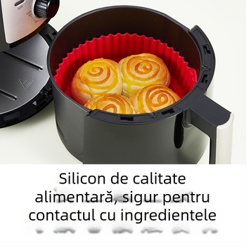Tavă din silicon pentru air fryer, rezistentă la temperaturi înalte, silicon alimentar, dimensiuni mari și mici, utilizare casnică
