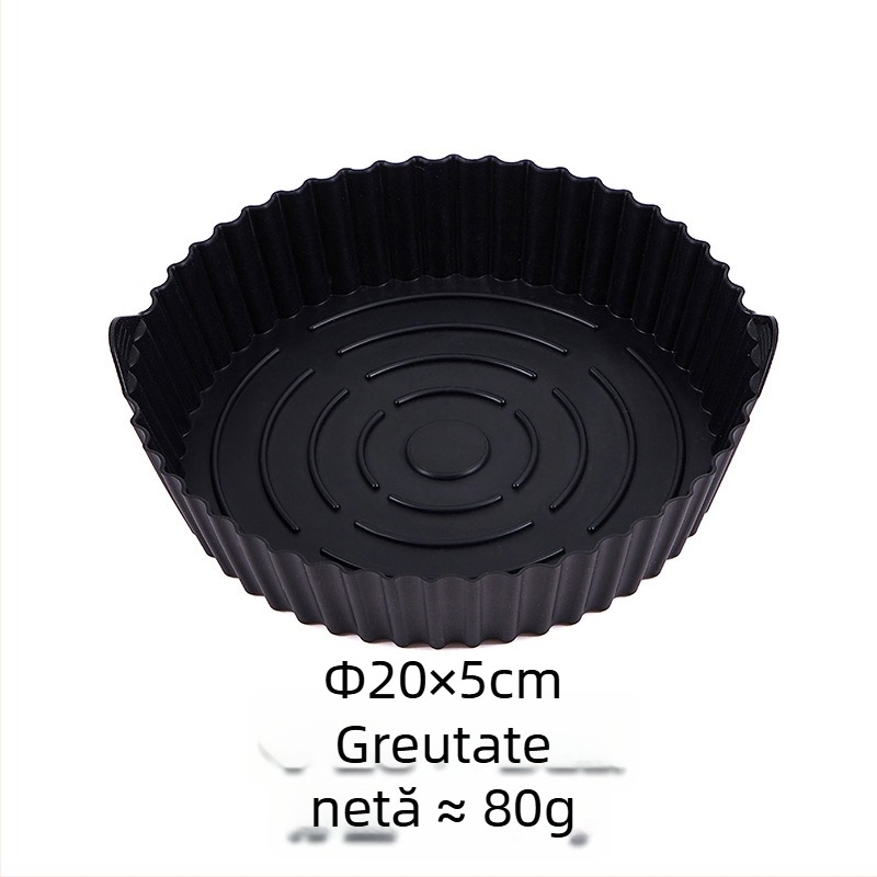 Tavă din silicon pentru air fryer, rezistentă la temperaturi înalte, silicon alimentar, dimensiuni mari și mici, utilizare casnică