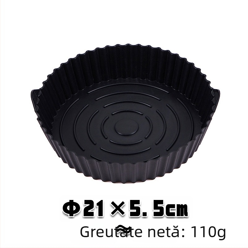 Tavă din silicon pentru air fryer, rezistentă la temperaturi înalte, silicon alimentar, dimensiuni mari și mici, utilizare casnică