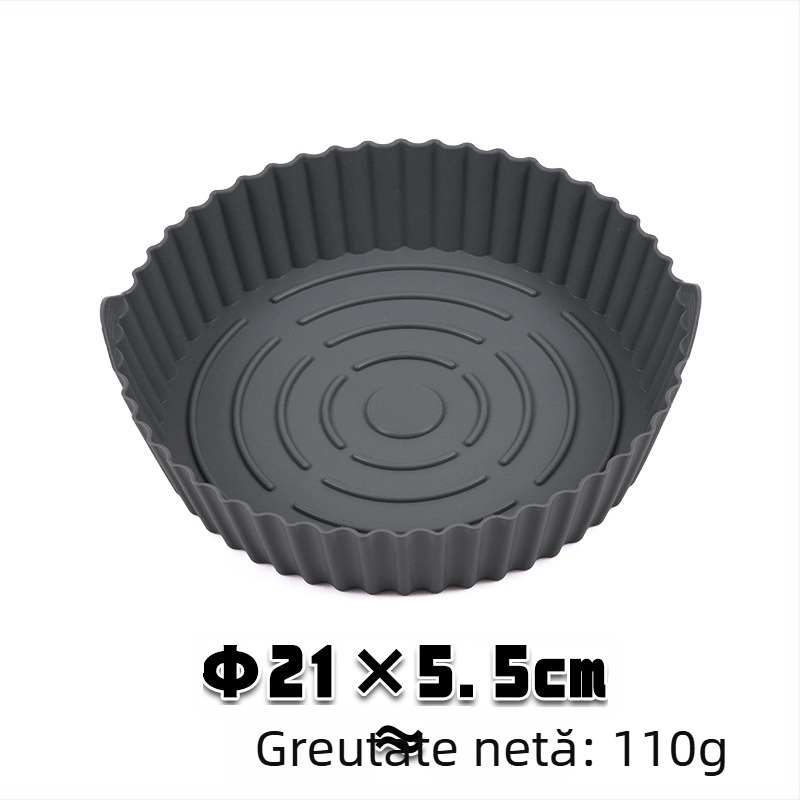 Tavă din silicon pentru air fryer, rezistentă la temperaturi înalte, silicon alimentar, dimensiuni mari și mici, utilizare casnică