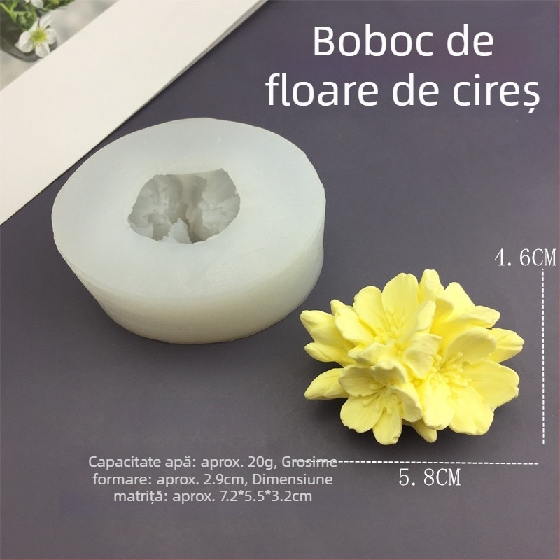 Formă din silicon pentru tort cu bob de cireș, pentru fondant; potrivită pentru coacere, decorațiuni cu rășină, lumânări DIY și turnare în ipsos