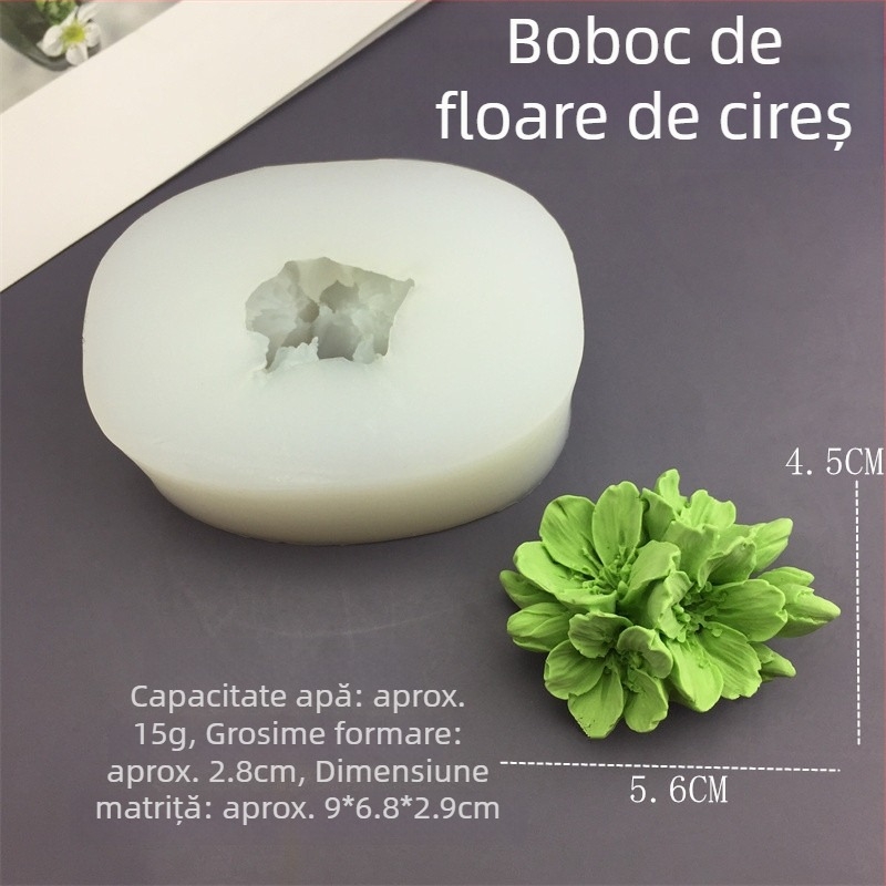 Formă din silicon pentru tort cu bob de cireș, pentru fondant; potrivită pentru coacere, decorațiuni cu rășină, lumânări DIY și turnare în ipsos