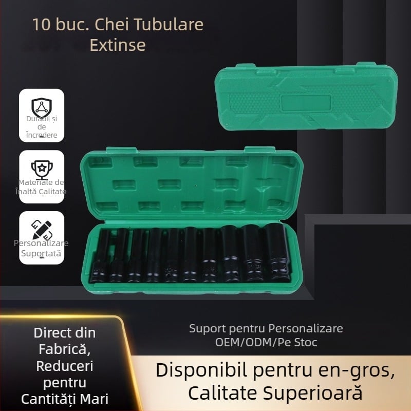Cheie electrică cu cap hexagonal extins, ciocan cu impact pneumatic, set de scule pentru reparații auto și aeronave
