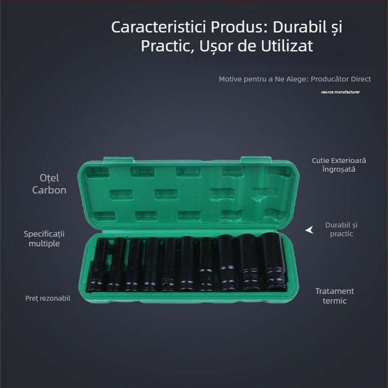 Cheie electrică cu cap hexagonal extins, ciocan cu impact pneumatic, set de scule pentru reparații auto și aeronave