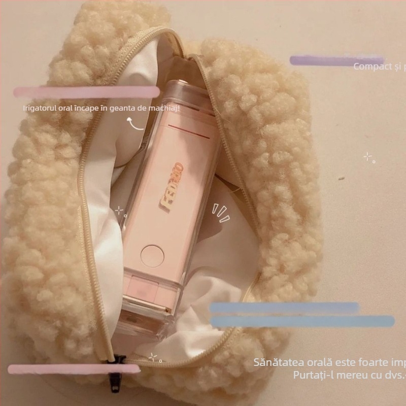 Penar în stil japonez, cu lână de miel, gentuță pluș pentru birotică și cosmetică, capacitate mare