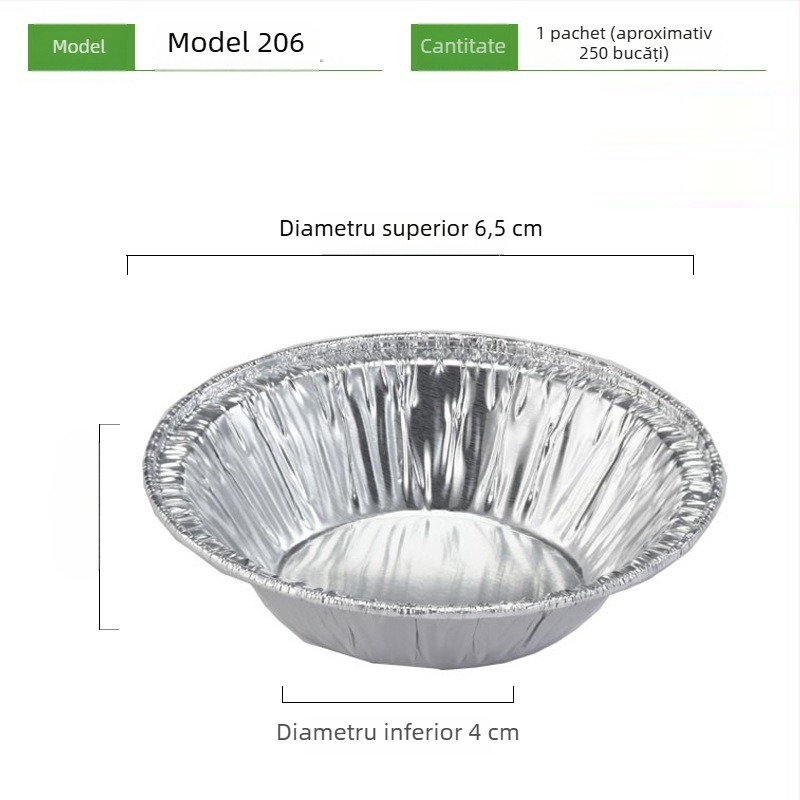 Forme de tartă cu ou de unică folosință, cu cupe din folie de aluminiu, forme de copt din aluminiu, dimensiune mică