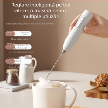 Spumător electric pentru lapte, mixer manual mini pentru cafea
