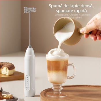 Spumător electric pentru lapte, mixer manual mini pentru cafea