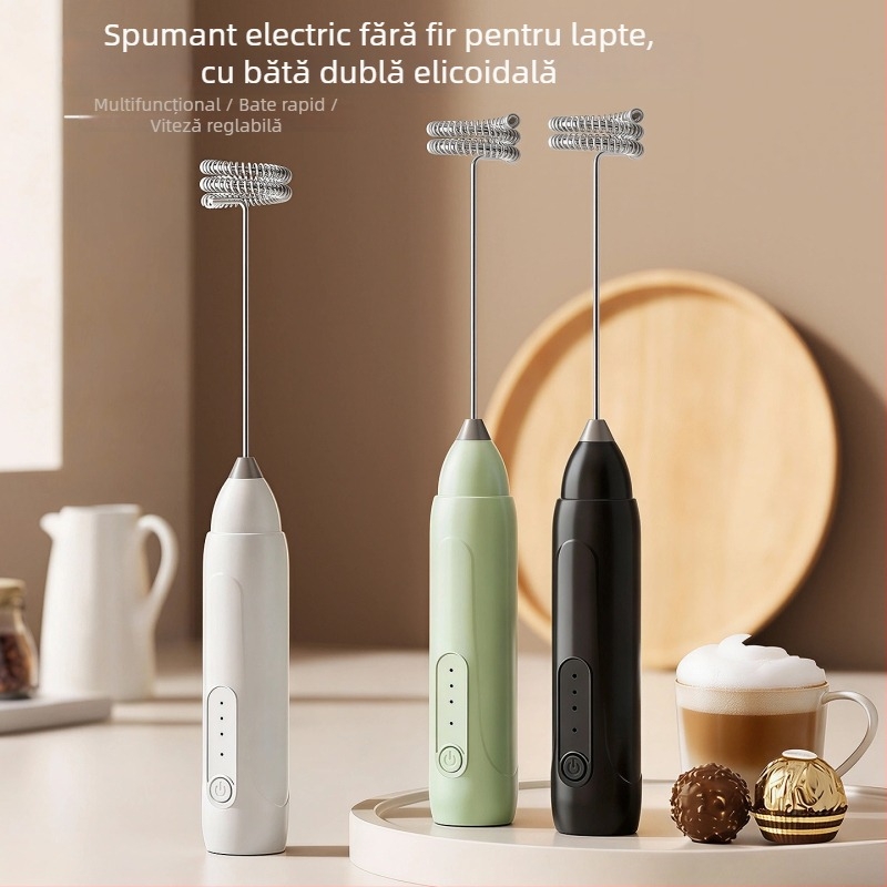 Spumător electric pentru lapte, mixer manual mini pentru cafea