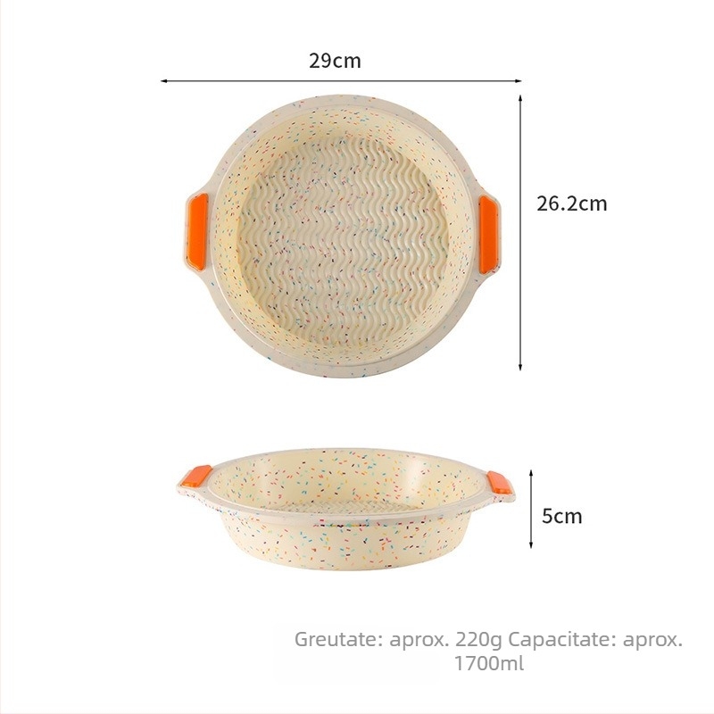 Formă rotundă din silicon, două nuanțe, pentru chiffon și mousse – cu mânere duble, antiaderentă