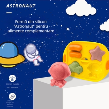 Formă din silicon pentru hrana bebelușilor, cu design astronaut, rezistentă la temperaturi înalte, pentru aburire și coacere — forme pentru prăjituri la abur, prăjituri de orez și cârnați