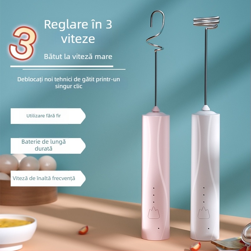 Mixer electric de mână, fără fir, pentru cofetărie – amestec ouă și cremă, 3 trepte CF002