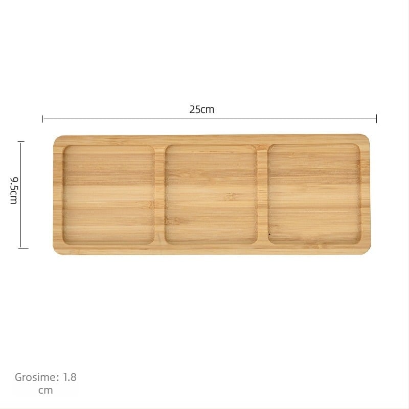 Veselă din lemn de bambus: tavă pentru mic dejun și farfurie pentru pizza și pâine, design modern minimalist, pentru mâncăruri occidentale, gustări și ceai de după-amiază