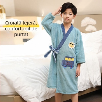 Halat de baie pentru copii cu mâneci lungi, stil prosoape, absorbant și uscare rapidă, purtabil la baie și la înot, halat părinte-copil