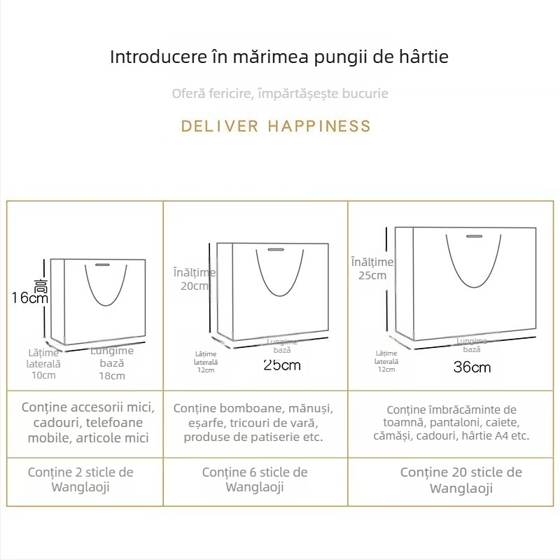 Geantă de cadouri roșie festivă cu mâner și panglică, design cu dungi, textură a ambalajului