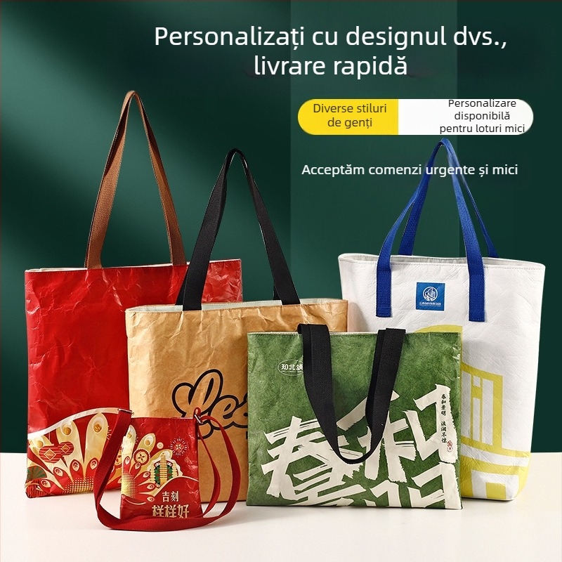Geantă cosmetică pentru telefon din hârtie DuPont, cu logo, personalizabilă, purtată în mână sau pe umăr
