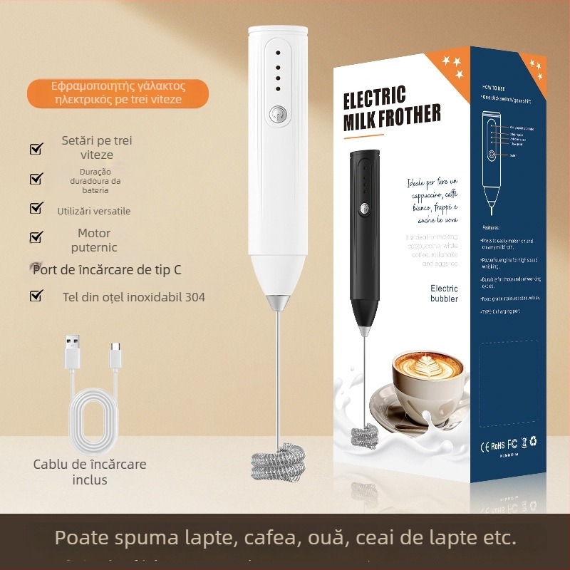 Mixer electric de uz casnic, spumator pentru lapte și cafea, tel pentru ouă și mixare pentru prăjituri