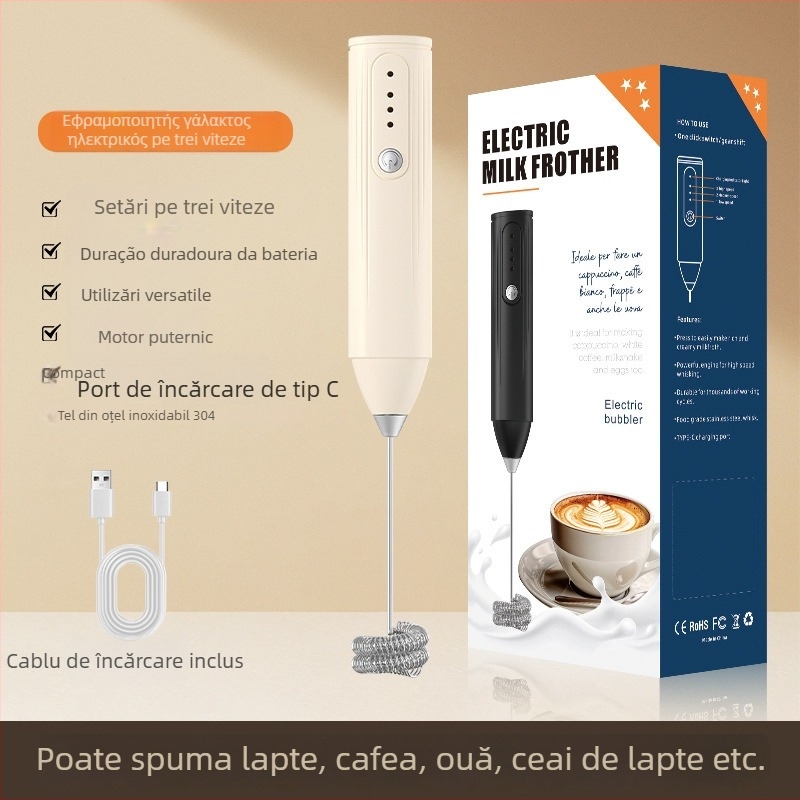 Mixer electric de uz casnic, spumator pentru lapte și cafea, tel pentru ouă și mixare pentru prăjituri