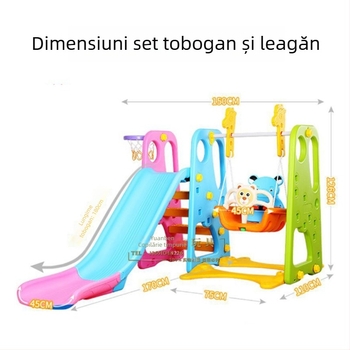 Trei în unu: tobogan interior pentru grădiniță și set cu leagăn pentru exterior, pentru uz casnic